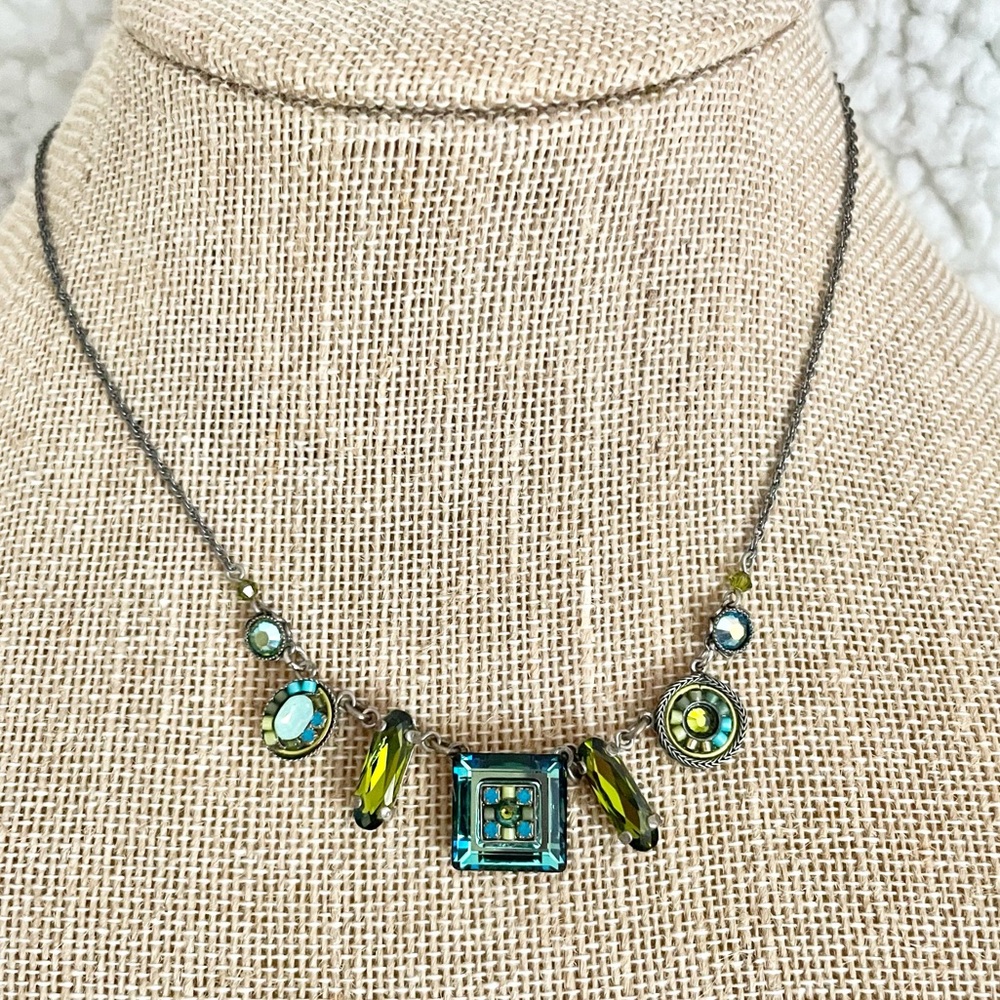 Vintage Firefly Beaded Mosaic Multi-Pendent Necklace